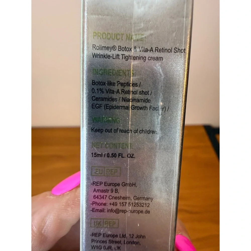 Rolimey Botox & Retinol Shot Wrinkle-Lift Tightening Cream 15ml Anti-Aging New